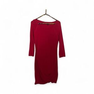 Express Bold Red Long Sleeve Dress